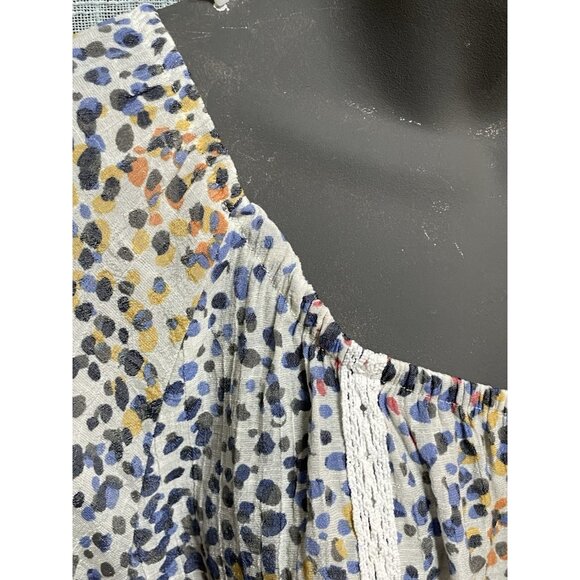 Zac & Rachel Women’s White Multicolored Animal Print Loose Flowing Gauzy XL Top - Picture 11 of 14